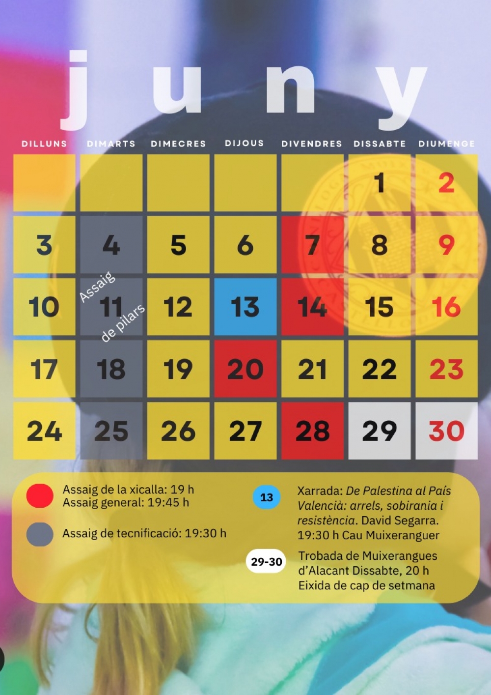 Calendari de JUNY d'actuacions i activitats
&nbsp;