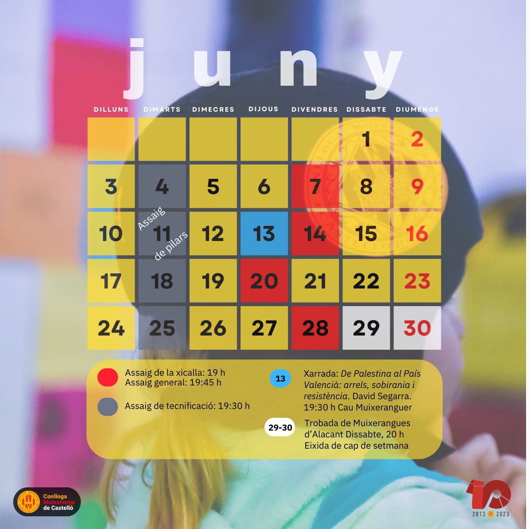 Calendari de JUNY d'actuacions i activitats
&nbsp;