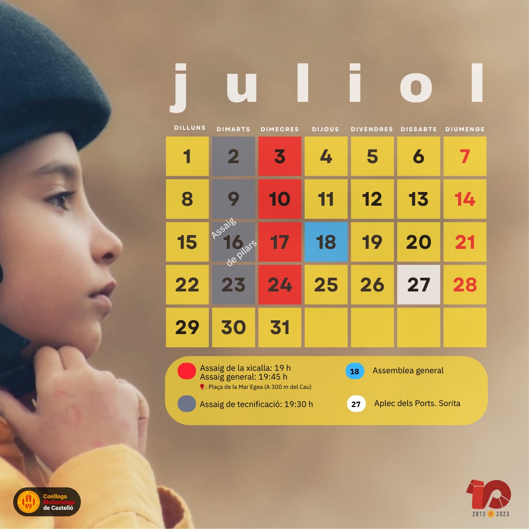 Calendari de juliol